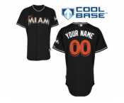 Women's Majestic Miami Marlins Customized Replica Black Alternate 2 Cool Base MLB Jersey