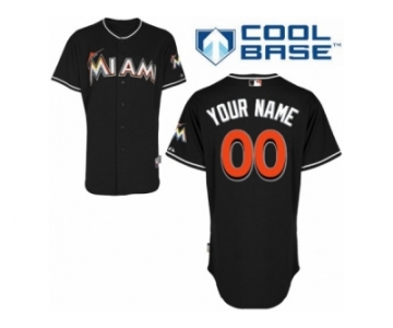 Women's Majestic Miami Marlins Customized Replica Black Alternate 2 Cool Base MLB Jersey