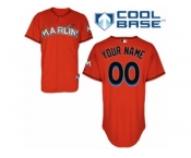 Women's Majestic Miami Marlins Customized Replica Orange Alternate 1 Cool Base MLB Jersey