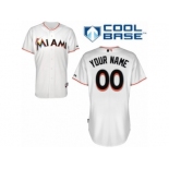 Youth Majestic Miami Marlins Customized Replica White Home Cool Base MLB Jersey