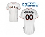 Youth Majestic Miami Marlins Customized Replica White Home Cool Base MLB Jersey