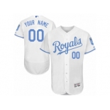 Men's Majestic Kansas City Royals Customized Authentic White 2016 Father's Day Fashion Flex Base MLB Jersey