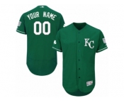 Men's Majestic Kansas City Royals Customized Green Celtic Flexbase Authentic Collection MLB Jersey