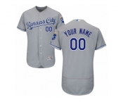 Men's Majestic Kansas City Royals Customized Grey Flexbase Authentic Collection MLB Jersey