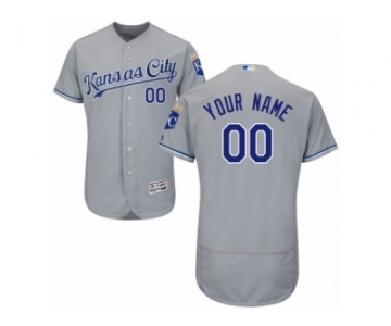 Men's Majestic Kansas City Royals Customized Grey Flexbase Authentic Collection MLB Jersey