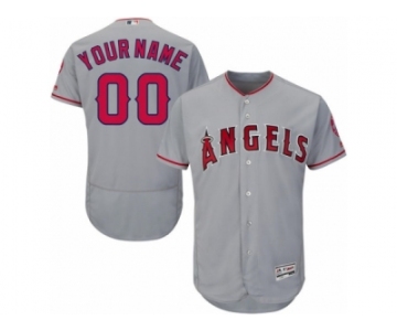 Men's Majestic Los Angeles Angels of Anaheim Customized Grey Flexbase Authentic Collection MLB Jersey