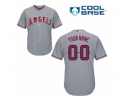 Youth Majestic Los Angeles Angels of Anaheim Customized Authentic Grey Road Cool Base MLB Jersey