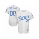 Men's Majestic Los Angeles Dodgers Customized Authentic White 2016 Father's Day Fashion Flex Base MLB Jersey