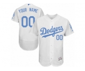 Men's Majestic Los Angeles Dodgers Customized Authentic White 2016 Father's Day Fashion Flex Base MLB Jersey