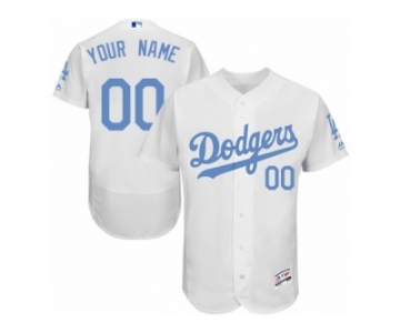 Men's Majestic Los Angeles Dodgers Customized Authentic White 2016 Father's Day Fashion Flex Base MLB Jersey