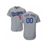 Men's Majestic Los Angeles Dodgers Customized Grey Flexbase Authentic Collection MLB Jersey