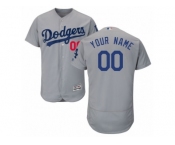 Men's Majestic Los Angeles Dodgers Customized Grey Flexbase Authentic Collection MLB Jersey