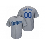 Women's Majestic Los Angeles Dodgers Customized Replica Grey Road Cool Base MLB Jersey