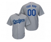 Women's Majestic Los Angeles Dodgers Customized Replica Grey Road Cool Base MLB Jersey