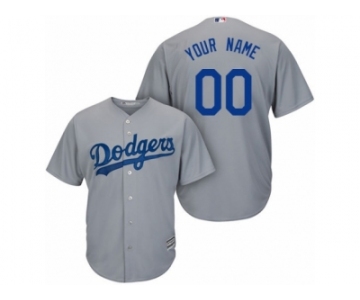 Women's Majestic Los Angeles Dodgers Customized Replica Grey Road Cool Base MLB Jersey