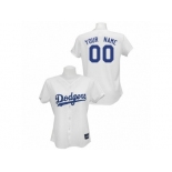 Women's Majestic Los Angeles Dodgers Customized Replica White Home Cool Base MLB Jersey