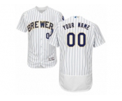 Men's Majestic Milwaukee Brewers Customized White Flexbase Authentic Collection MLB Jersey