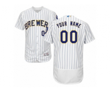 Men's Majestic Milwaukee Brewers Customized White Flexbase Authentic Collection MLB Jersey