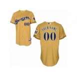 Women's Majestic Milwaukee Brewers Customized Authentic Gold 2013 Alternate Cool Base MLB Jersey