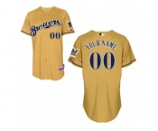 Women's Majestic Milwaukee Brewers Customized Authentic Gold 2013 Alternate Cool Base MLB Jersey