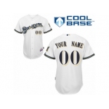 Youth Majestic Milwaukee Brewers Customized Replica White Home Cool Base MLB Jersey