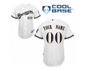 Youth Majestic Milwaukee Brewers Customized Replica White Home Cool Base MLB Jersey