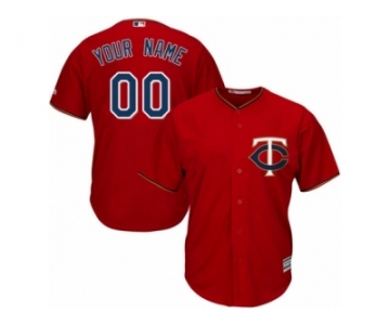 Men's Majestic Minnesota Twins Customized Authentic Scarlet Alternate Cool Base MLB Jersey