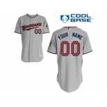 Women's Majestic Minnesota Twins Customized Replica Grey Road Cool Base MLB Jersey