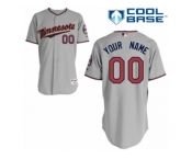 Women's Majestic Minnesota Twins Customized Replica Grey Road Cool Base MLB Jersey