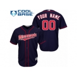 Women's Majestic Minnesota Twins Customized Replica Navy Blue Alternate Road Cool Base MLB Jersey