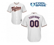 Women's Majestic Minnesota Twins Customized Replica White Home Cool Base MLB Jersey