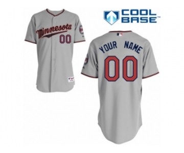 Youth Majestic Minnesota Twins Customized Authentic Grey Road Cool Base MLB Jersey