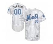 Men's Majestic New York Mets Customized Authentic White 2016 Father's Day Fashion Flex Base MLB Jersey