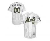 Men's Majestic New York Mets Customized Authentic White 2016 Memorial Day Fashion Flex Base MLB Jersey