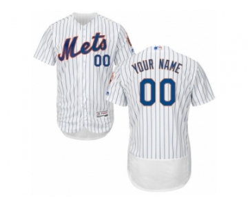 Men's Majestic New York Mets Customized White Flexbase Authentic Collection MLB Jersey