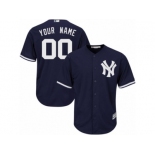 Men's Majestic New York Yankees Customized Authentic Navy Blue Alternate MLB Jersey