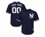 Men's Majestic New York Yankees Customized Authentic Navy Blue Alternate MLB Jersey