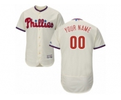 Men's Majestic Philadelphia Phillies Customized Cream Flexbase Authentic Collection MLB Jersey