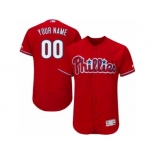 Men's Majestic Philadelphia Phillies Customized Red Flexbase Authentic Collection MLB Jersey