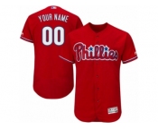 Men's Majestic Philadelphia Phillies Customized Red Flexbase Authentic Collection MLB Jersey