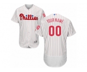 Men's Majestic Philadelphia Phillies Customized White Flexbase Authentic Collection MLB Jersey