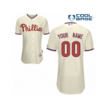 Women's Majestic Philadelphia Phillies Customized Replica Cream Alternate Cool Base MLB Jersey