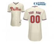 Women's Majestic Philadelphia Phillies Customized Replica Cream Alternate Cool Base MLB Jersey