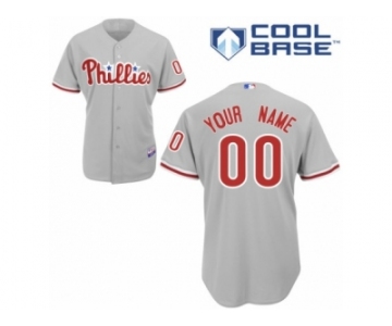 Women's Majestic Philadelphia Phillies Customized Replica Grey Road Cool Base MLB Jersey