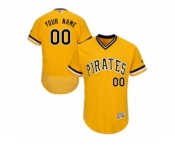 Men's Majestic Pittsburgh Pirates Customized Gold Flexbase Authentic Collection MLB Jersey