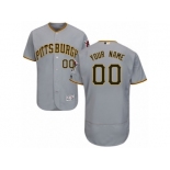 Men's Majestic Pittsburgh Pirates Customized Grey Flexbase Authentic Collection MLB Jersey