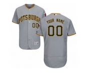 Men's Majestic Pittsburgh Pirates Customized Grey Flexbase Authentic Collection MLB Jersey