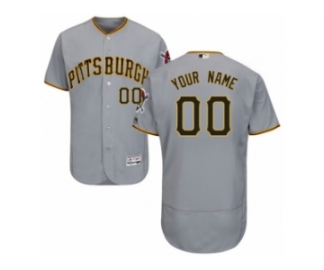 Men's Majestic Pittsburgh Pirates Customized Grey Flexbase Authentic Collection MLB Jersey