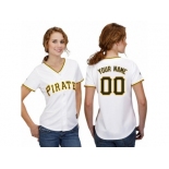 Women's Majestic Pittsburgh Pirates Customized Replica White Home Cool Base MLB Jersey