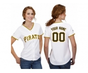 Women's Majestic Pittsburgh Pirates Customized Replica White Home Cool Base MLB Jersey